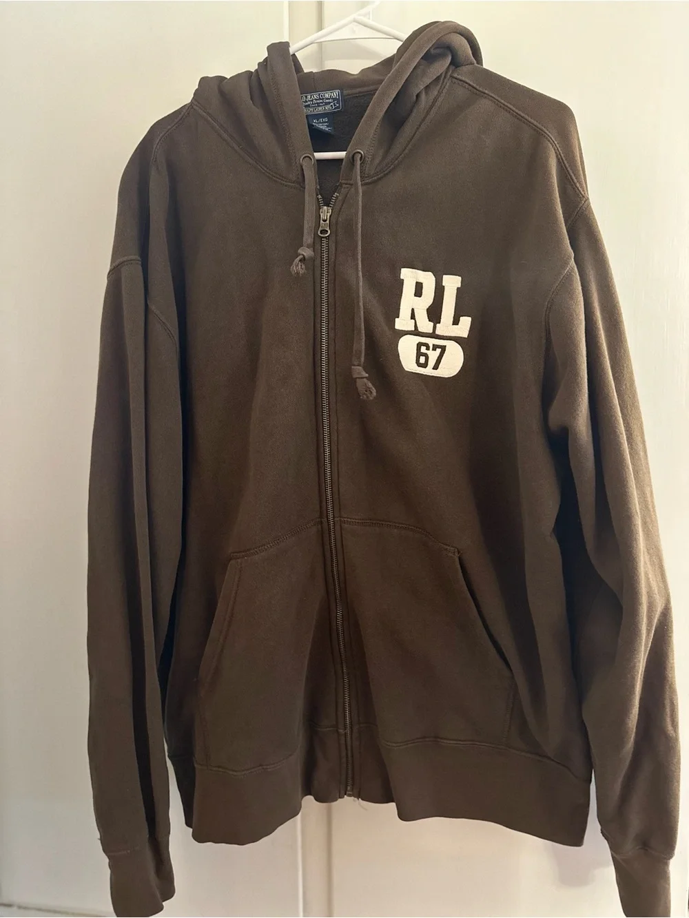 Ralph Lauren RL67 Brown Zip-Up Hoodie